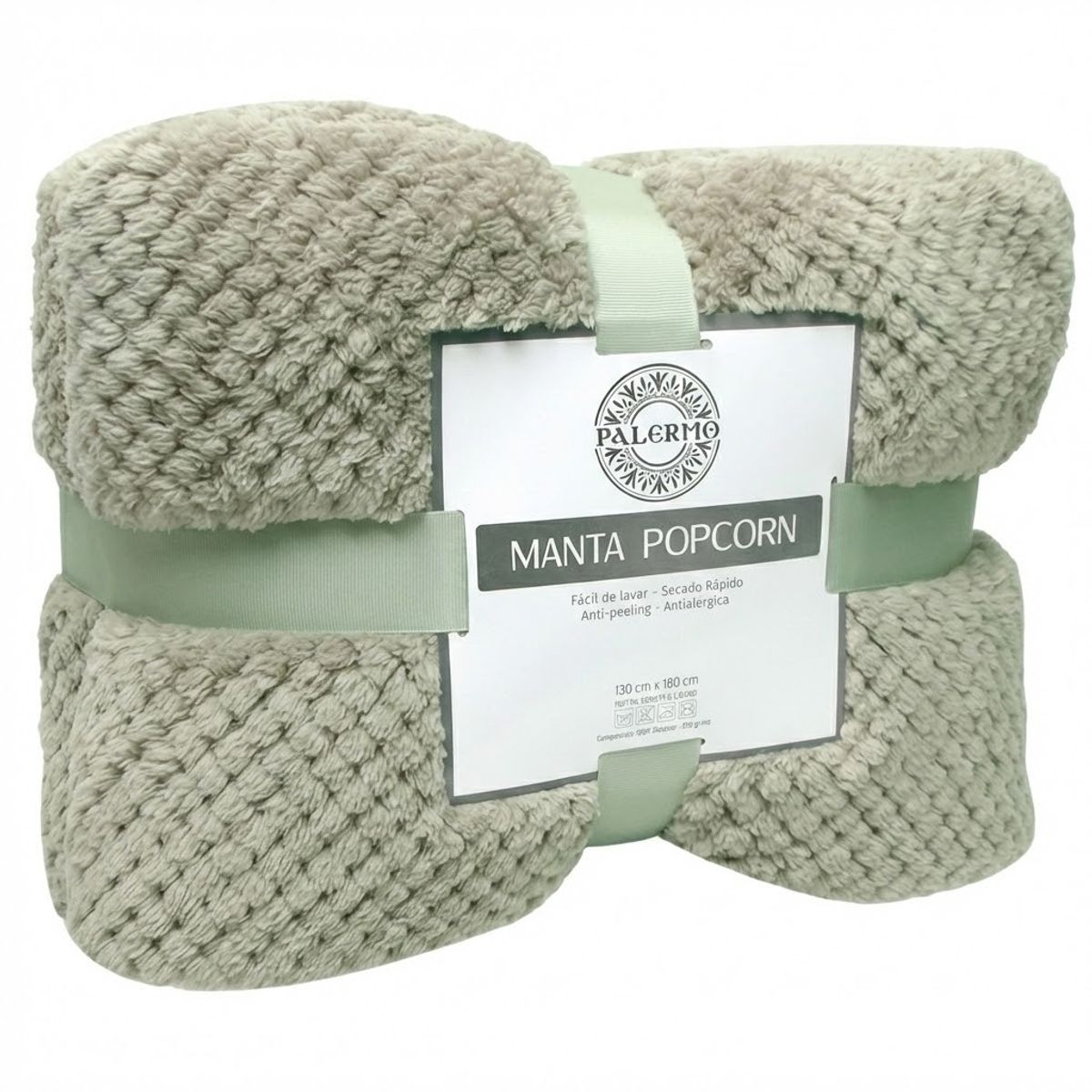 PALERMO - Manta Antialérgica, Extra Suave y Decorativa para Sofá o Cama Pop Corn 130x160 cm