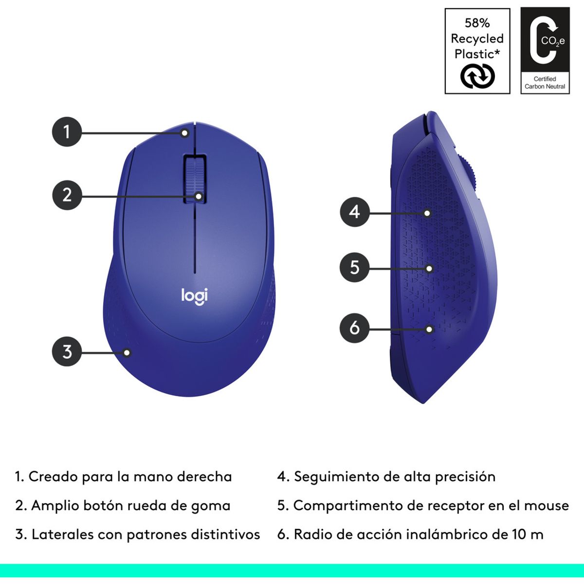 LOGITECH - Mouse Inalambrico Logitech M280 Gris