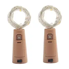 GEN - 2x Tira Led Maqueta Luz Arroz Corcho Botella Alambre A Pilas