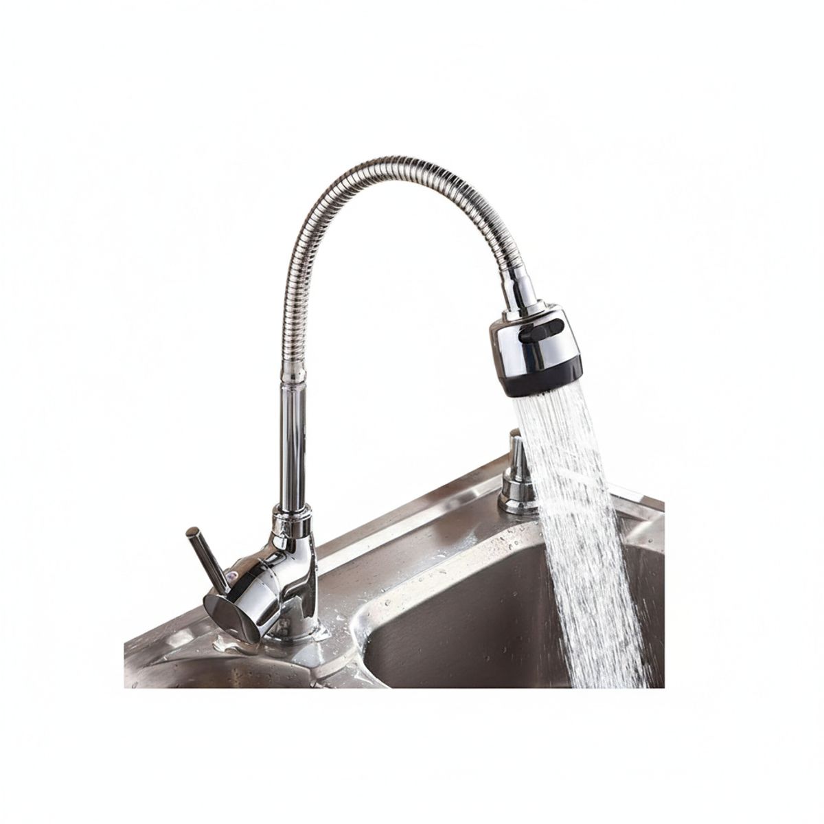 GENERICO - Llave de Cocina Monomando con Cuello Flexible y Rociador de Doble Función