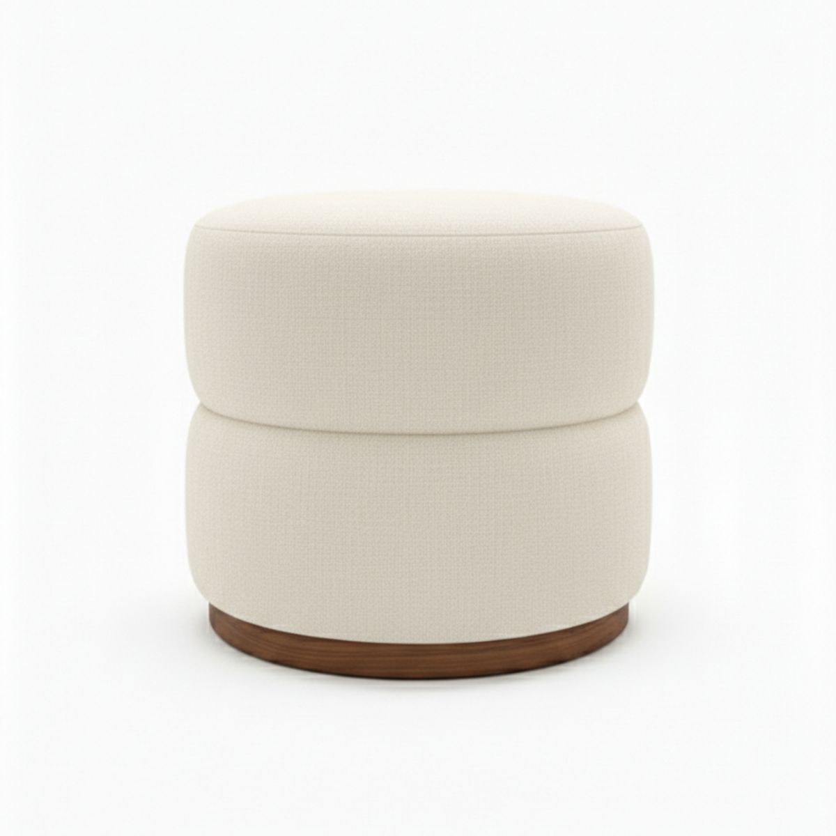 MUEBLES NEW - PUFF GIRATORIO CRUDO LINO