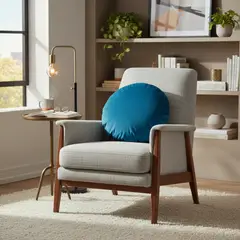 TODOHOGAR SANTIAGO DE CHILE - Cojín Redondo Velvet 35 cm - Terciopelo Suave con Relleno Siliconado