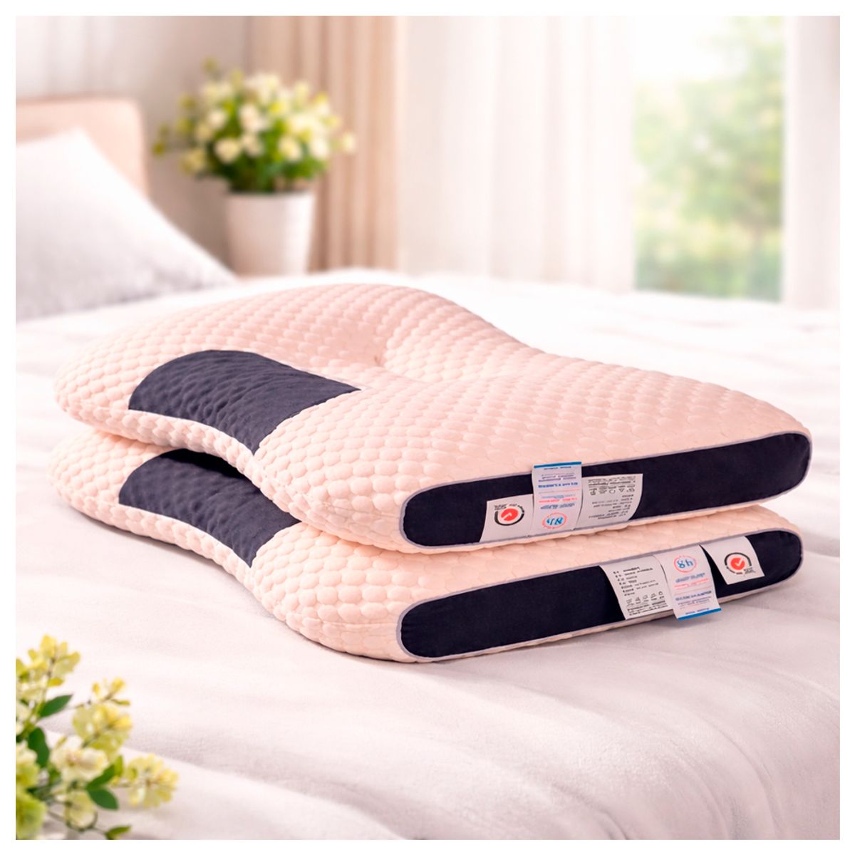 IRM - Set 2 Almohadas Delgadas Ergonómicas Ortopédicas Cuello y Cervical 10cm grosor