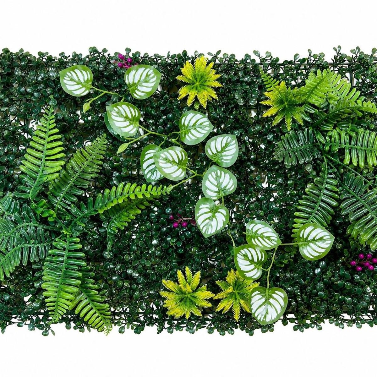 ARBUSTO REAL - Jardín Muro Vertical Artificial D Palmeta Plantas 60x40 Cm Verde