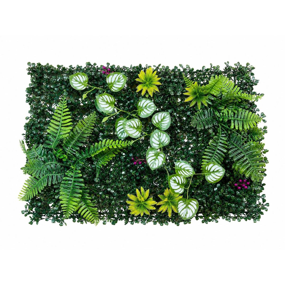 ARBUSTO REAL - Jardín Muro Vertical Artificial D Palmeta Plantas 60x40 Cm Verde