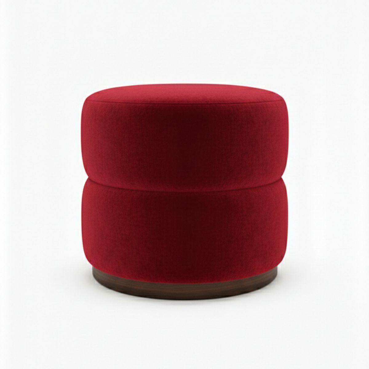 MUEBLES NEW - PUFF GIRATORIO ROJO FELPA