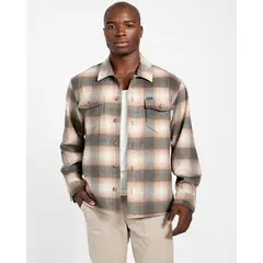 GUESS - Camisa Ls Check Overshirt Beige