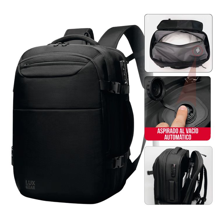 Mochila Cabina De Viaje con Bomba al Vacio 900D 42 Litros Negro ...