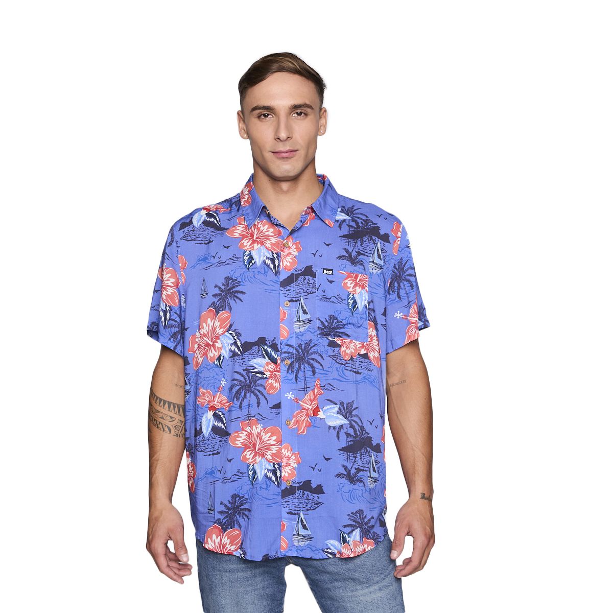 REEF - Camisa Reef Men Floreada Azul