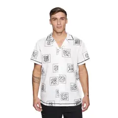 REEF - Camisa Men Beige Diseños Negro