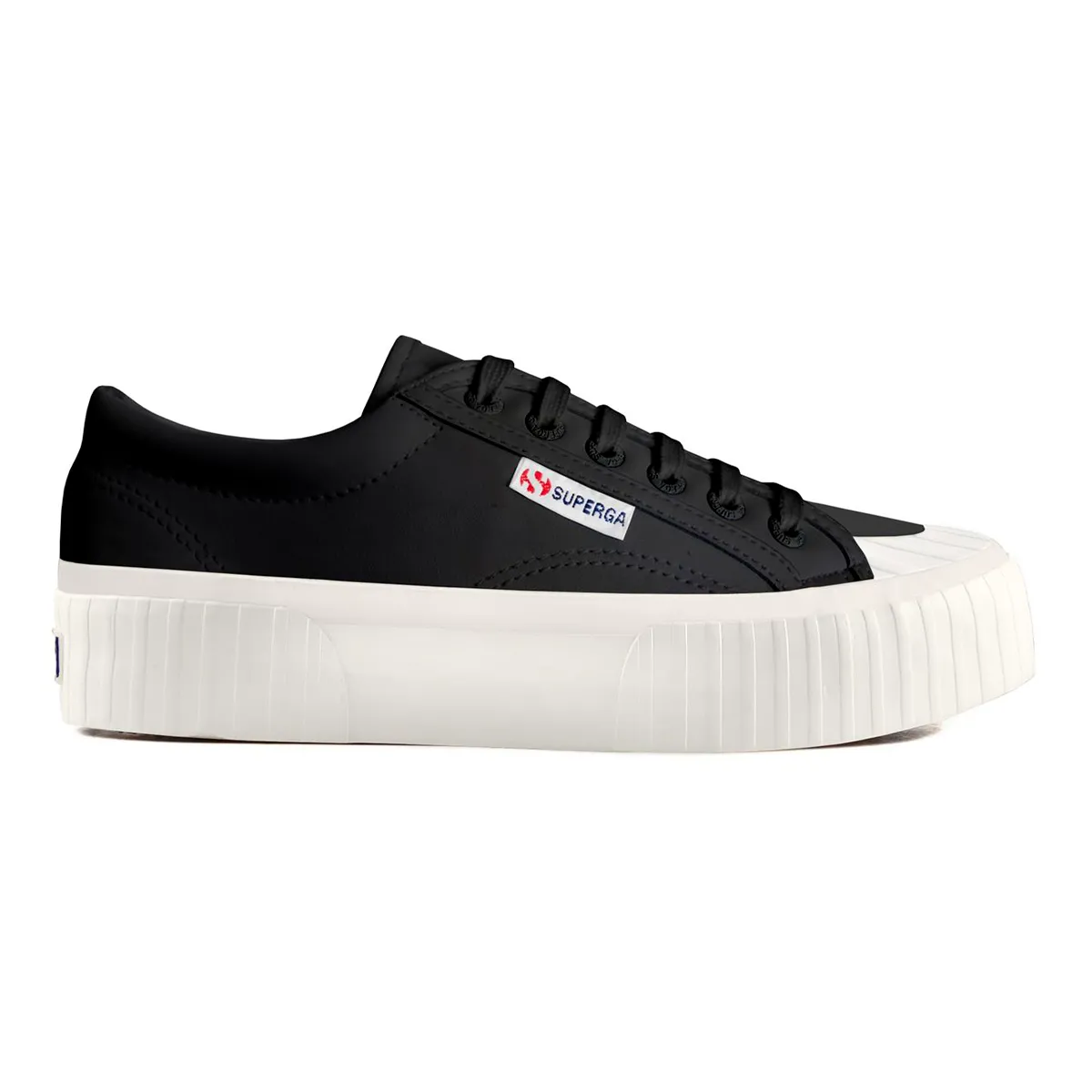 SUPERGA - Zapatilla 2631 Strip Platform Vegan Black