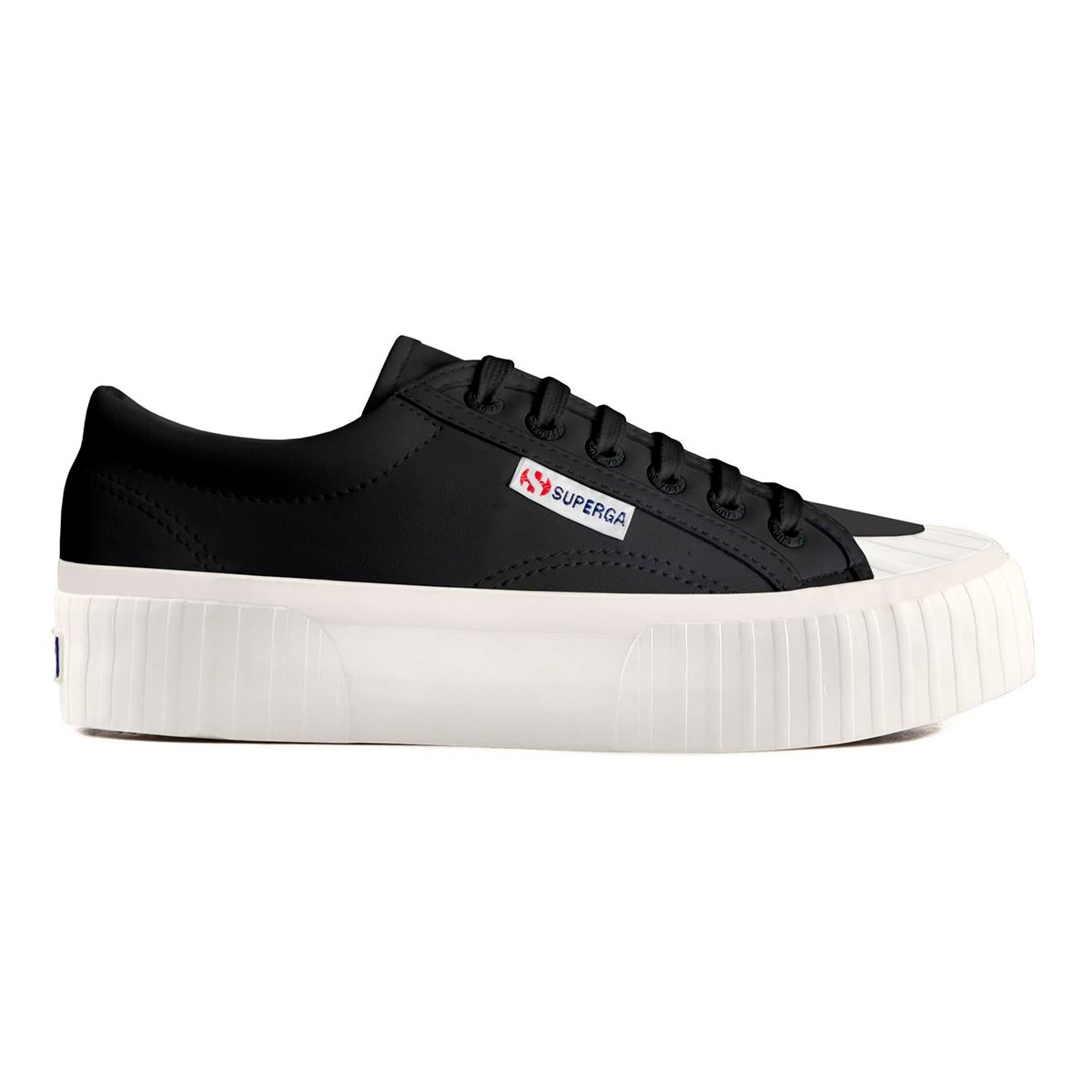 SUPERGA - Zapatilla 2631 Strip Platform Vegan Black