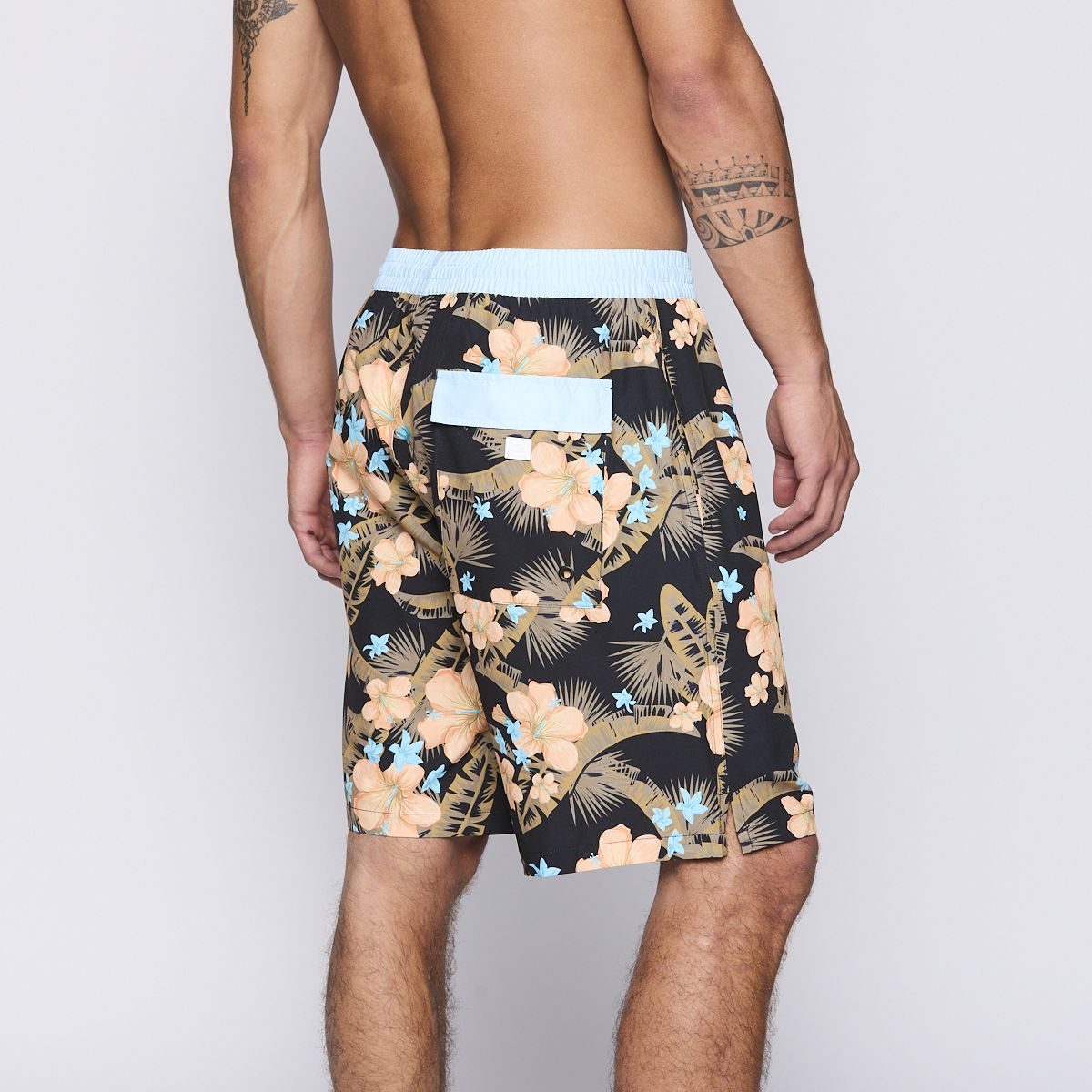 REEF - Traje de Baño Reef Men Black Blue Flowers