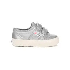 SUPERGA - Zapatilla Kids 2750 Strap Metallic Canvas Grey Silver
