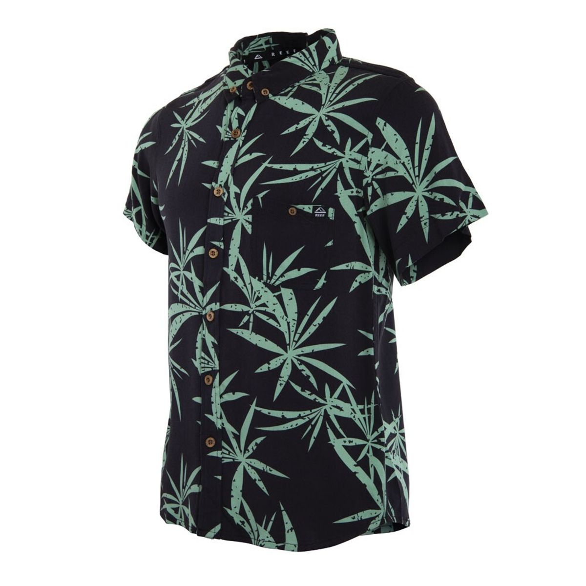 REEF - Camisa Kids Black Palm Green