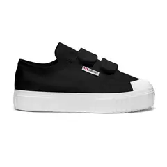 SUPERGA - Zapatilla Kids 2630 Stripe Straps Black White