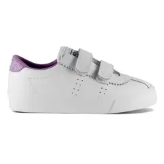 SUPERGA - Zapatilla 2843 Kids CLUB STRAPS Glitter Hee White