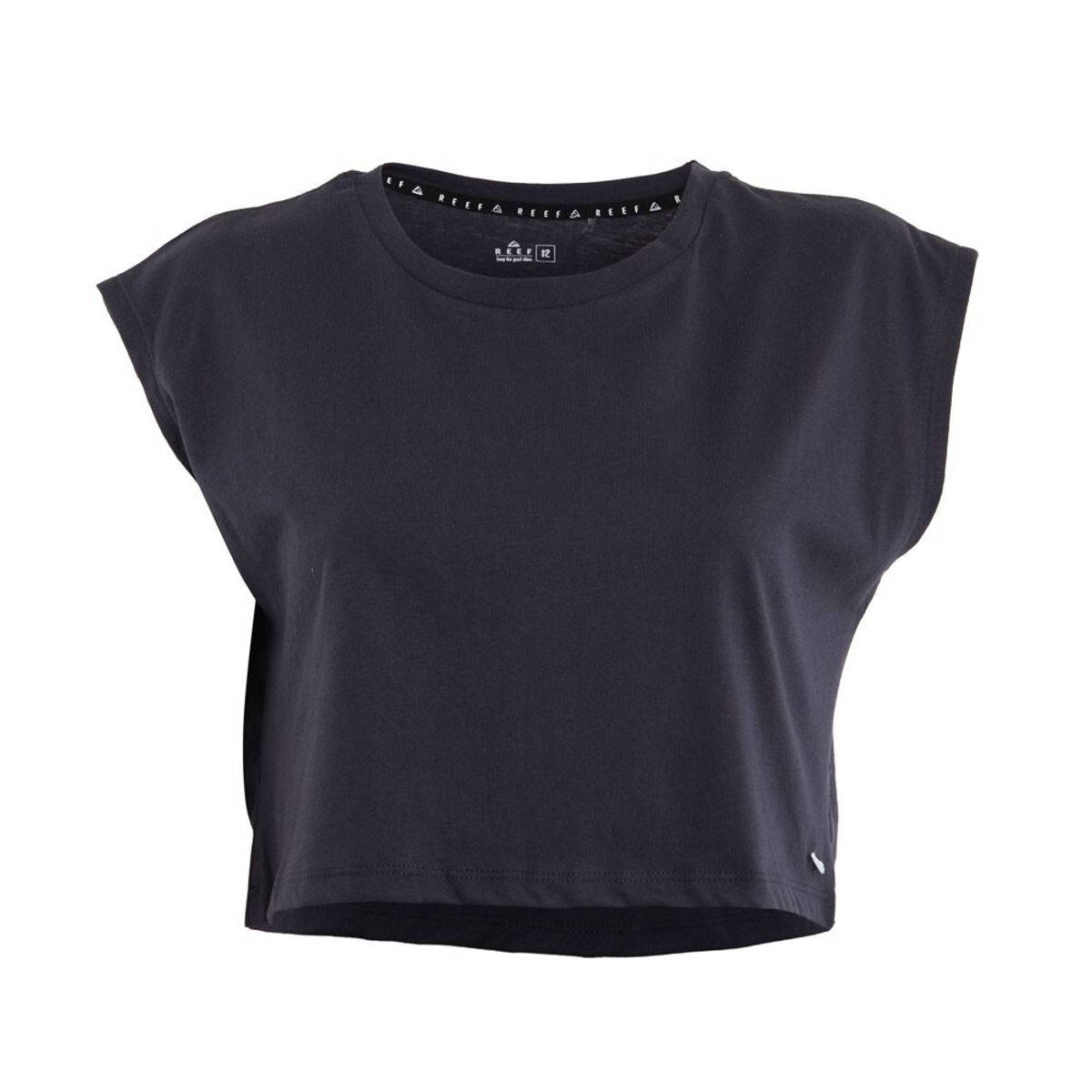 REEF - Polera Kids Crop Top Dark Grey Palm California