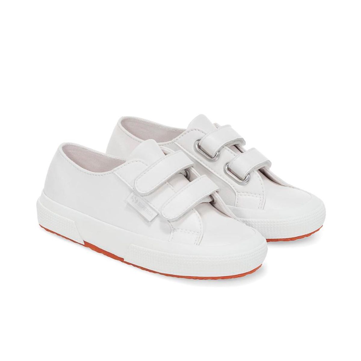 SUPERGA - Zapatilla Kids 2750 Strap Vegan Faux Leather White