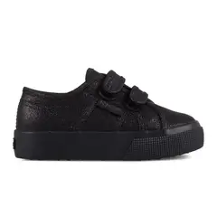 SUPERGA - Zapatilla 2730 Kids Straps Lame Total Black Shine