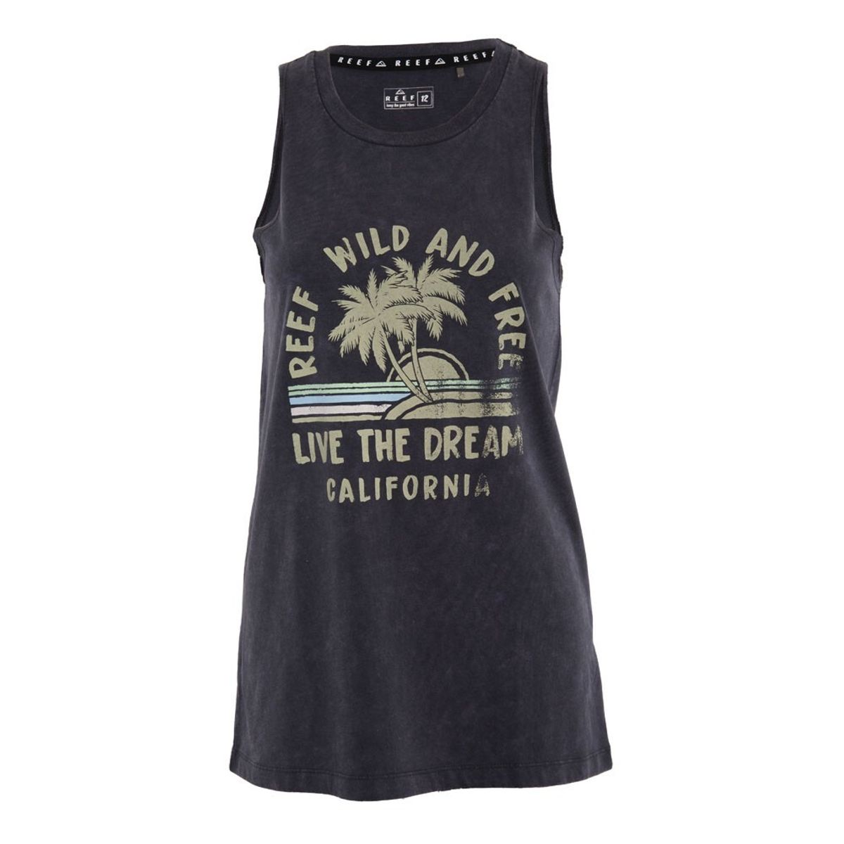 REEF - Polera Kids Musculosa Blue Palm