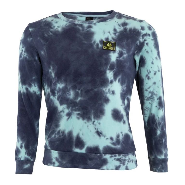 Poleron Kids Crew Tie Dye Blue Print Azul 10 ANOS