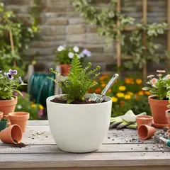 ARBUSTO REAL - Macetero Nordico Redondo L 40 Cm 40 X 30 X 400 - Beige