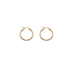 BIJOUTERIA LB20 SPA - Aros Argollas Clásicas Acero Inoxidable 2 cm - Dorado