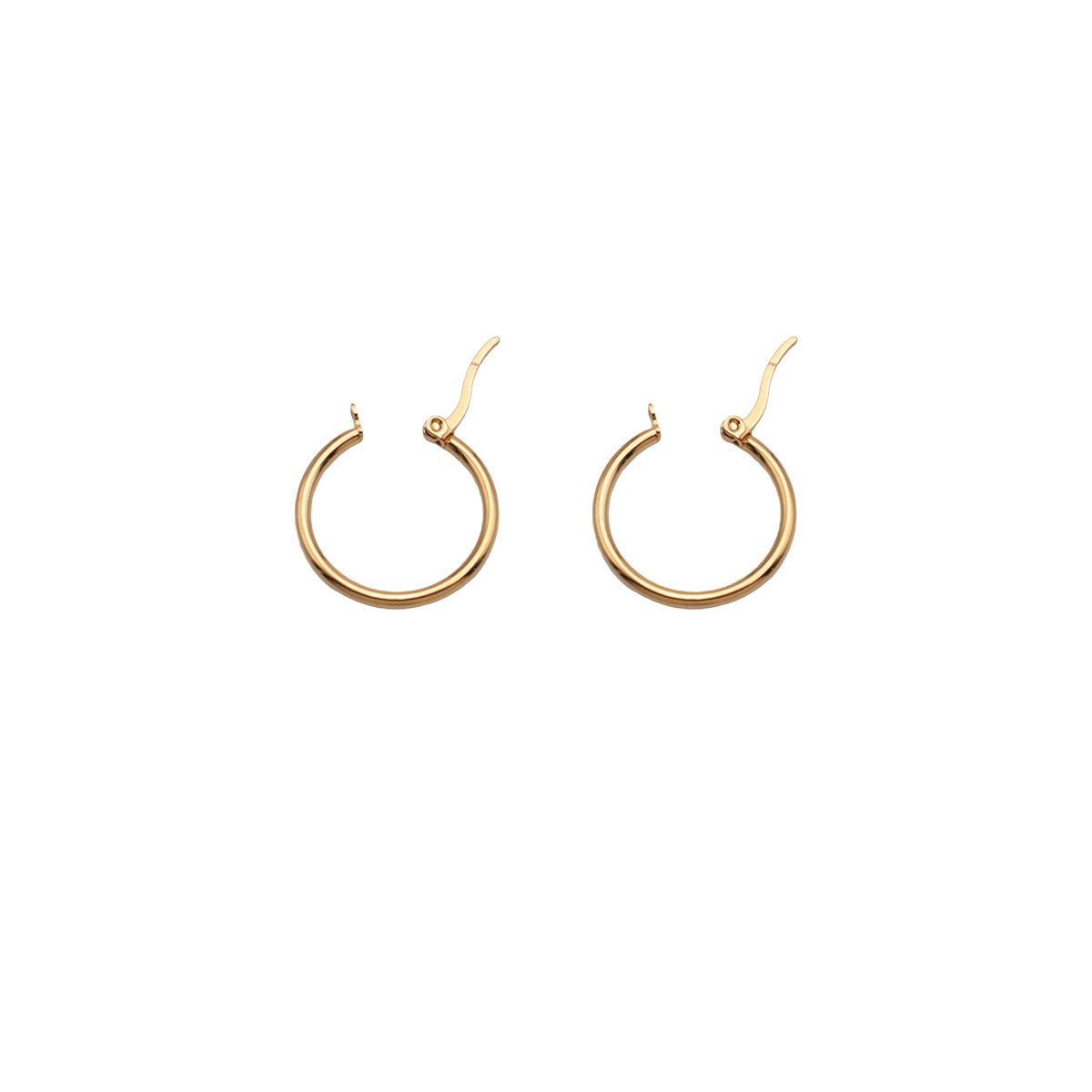 BIJOUTERIA LB20 SPA - Aros Argollas Clásicas Acero Inoxidable 2 cm - Dorado