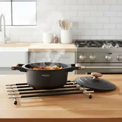 OROLEY - Olla alta con tapa, Oroley, color negro, modelo Eco Nature, 20cm