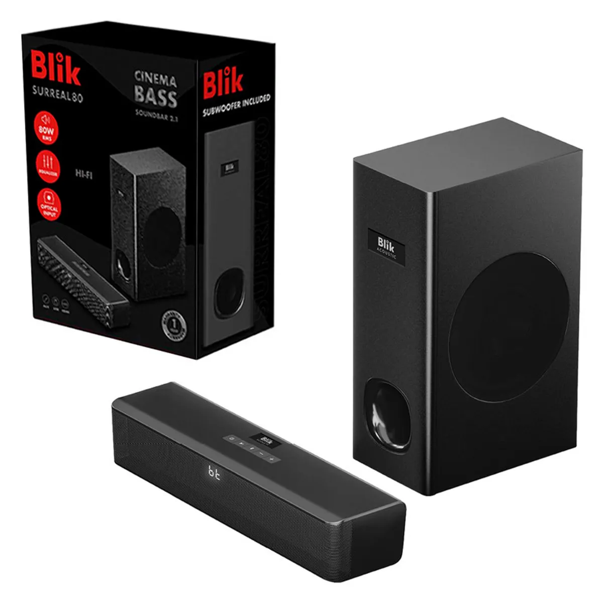 BLIK - Barra de Sonido Blik Surreal80 80W Cinema BTAUXHDMIUSB