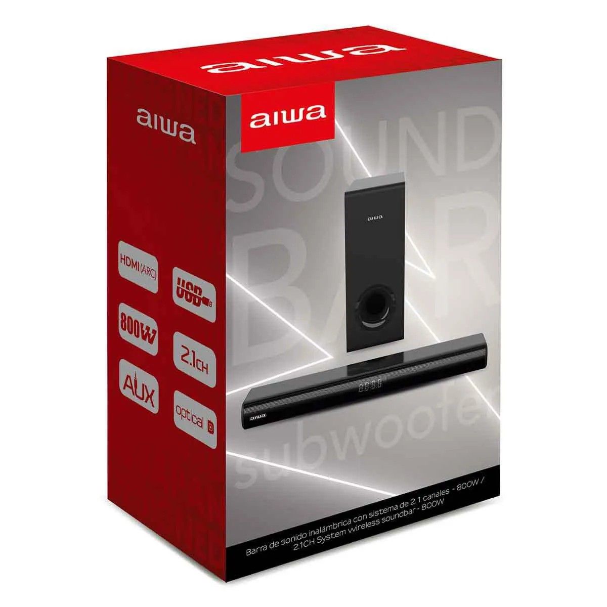 AIWA - Barra De Sonido Aiwa Awsbc800ww Bluetooth 2.1 Color Negro Negro