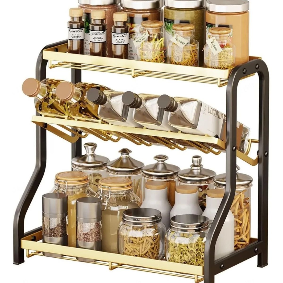 GENERICO - Organizador Especieros Diseño Basculante 3 Niveles De Cocina