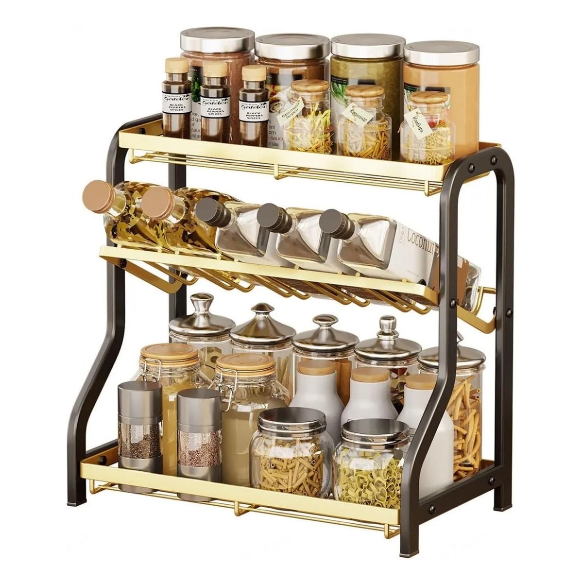 GENERICO - Organizador Especieros Diseño Basculante 3 Niveles De Cocina