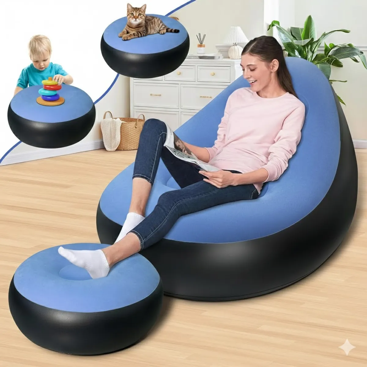 GENERICO - Sillón Inflable con posa Pies