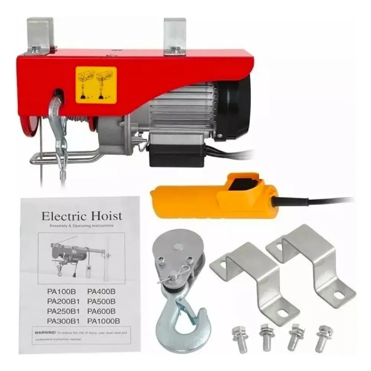 GENERICO - Tecle Eléctrico De Levante Hasta 500 Kgs 220v 12m Rojo