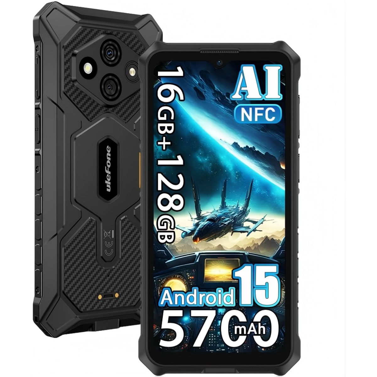 ULEFONE - Ulefone RugKing 3 Pro Celular 16GB+128GB Android 15 Smartphone