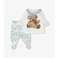 LIMONADA - Conjunto recién nacida con oso turquesa