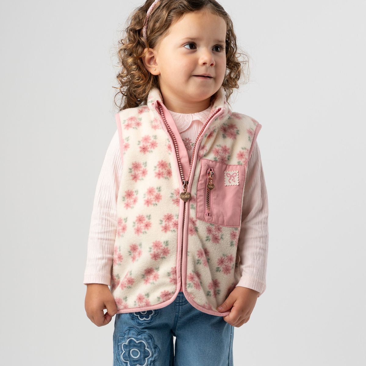4KIDS - Chaqueta bebé sin mangas rosado 4 Kids