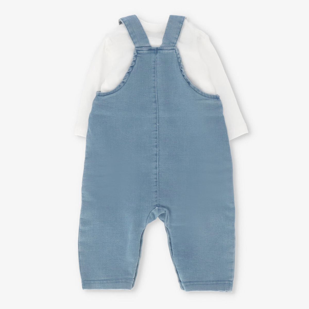 BLACK AND BLUE - Conjunto recién nacido con jardinera celeste Black and Blue