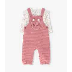 4KIDS - Jardinera recién nacida con body rosado 4 Kids