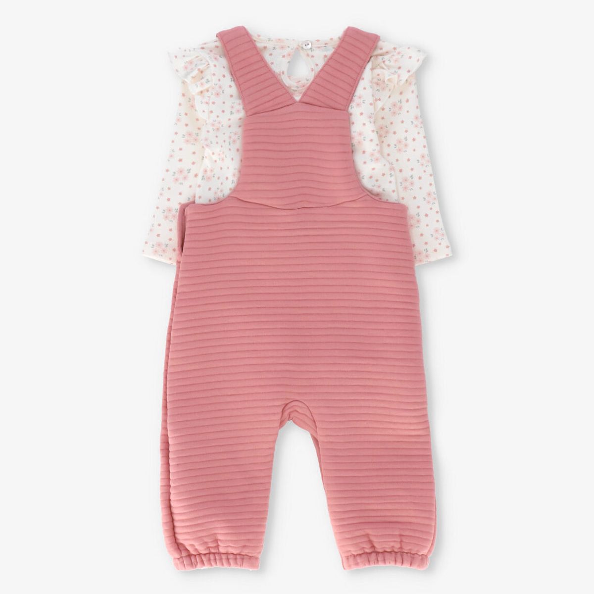 4KIDS - Jardinera recién nacida con body rosado 4 Kids