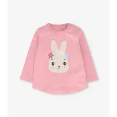 4KIDS - Polera manga larga bebé con conejo rosado 4 Kids