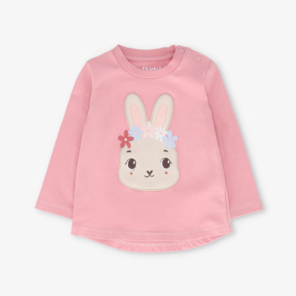 4KIDS - Polera manga larga bebé con conejo rosado 4 Kids