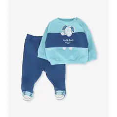 BLACK AND BLUE - Buzo recién nacido cute dog menta