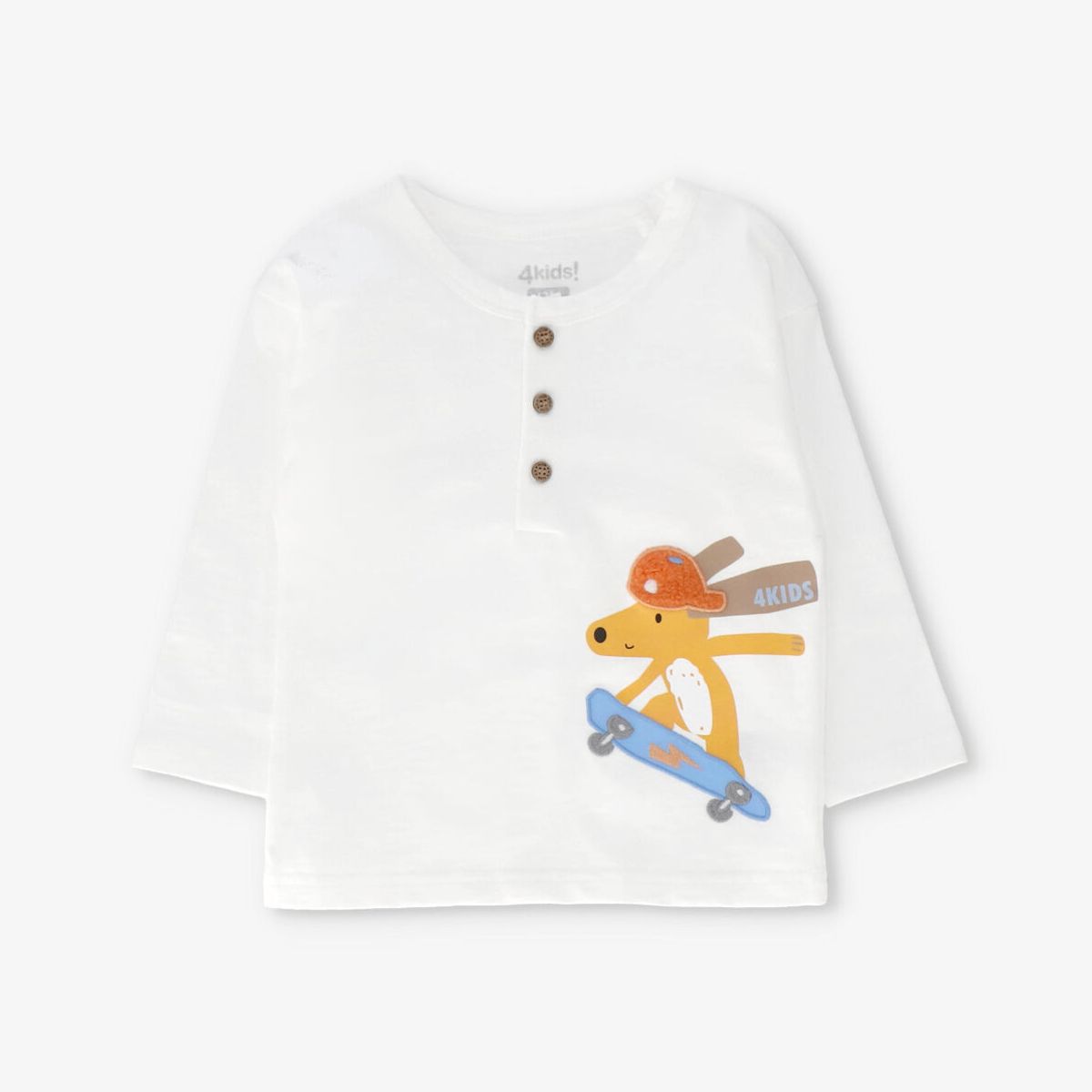 4KIDS - Polera manga larga bebé con perrito crudo 4 Kids