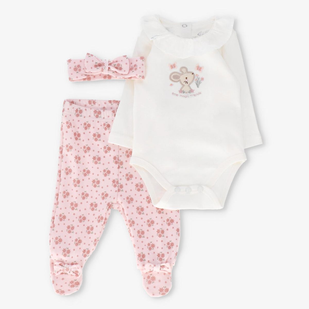 4KIDS - Conjunto recién nacida 3 piezas crudo 4 Kids