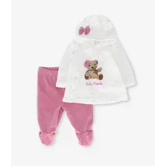 LIMONADA - Conjunto recién nacida con oso palo rosa