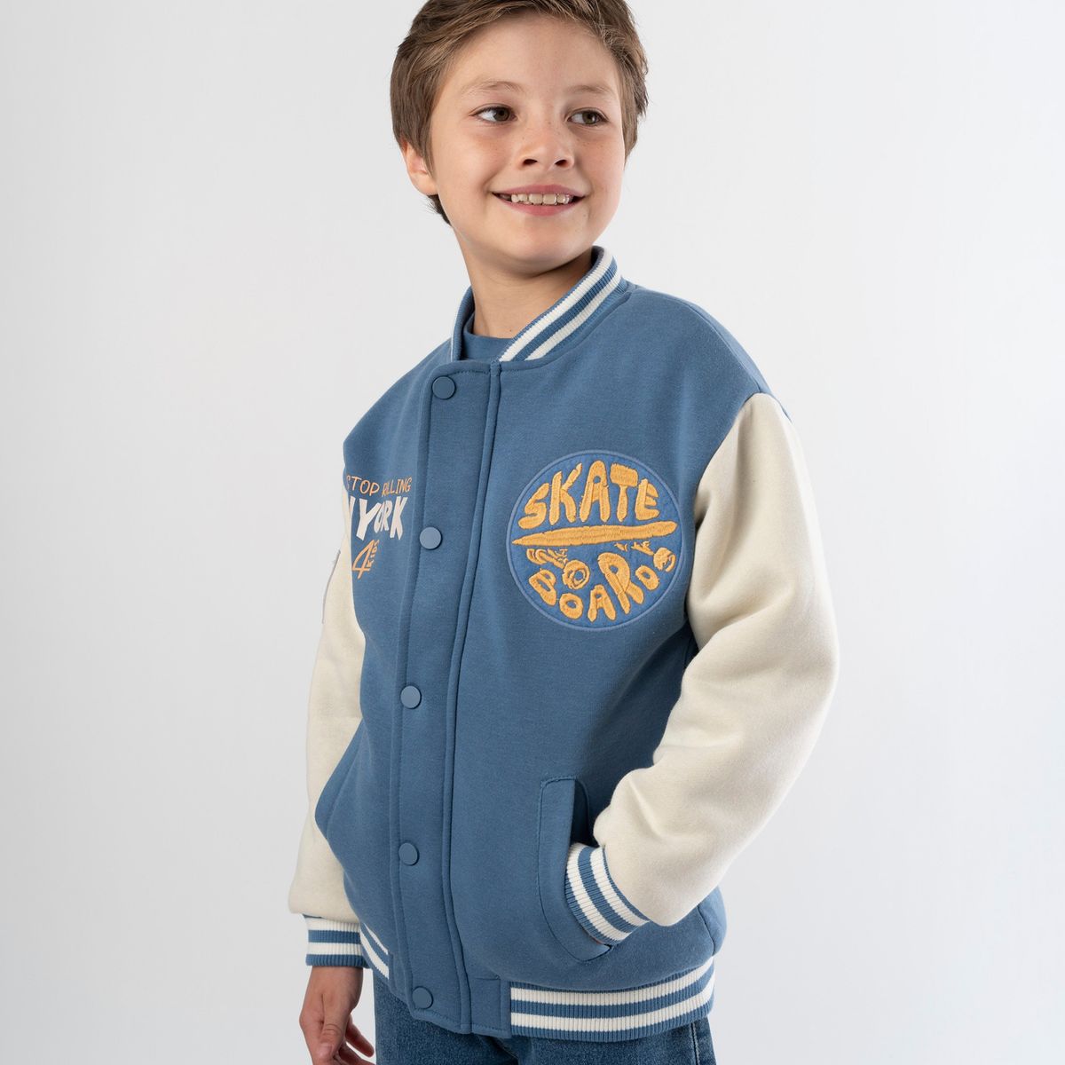 4KIDS - Chaqueta niño bomber azul 4 Kids
