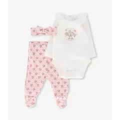 4KIDS - Conjunto recién nacida 3 piezas crudo 4 Kids